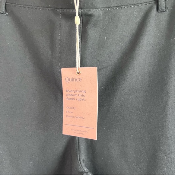 NWT Quince Women’s Ultra Stretch Ponte Straight Leg Pant Regular Black - Picture 4 of 12